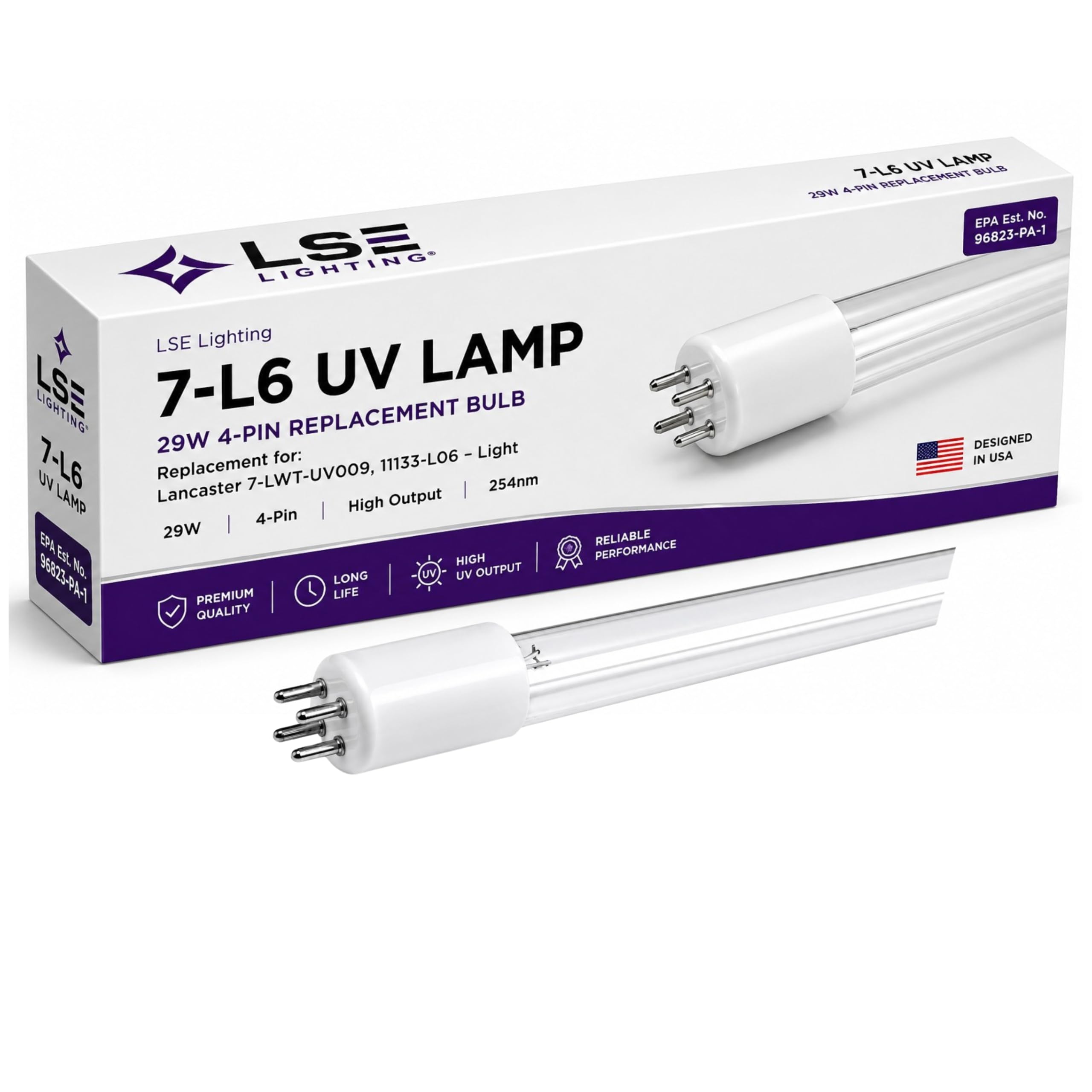 Amazon.com : LSE Lighting 7-L6 29W 4-Pin UV Replacement Bulb for